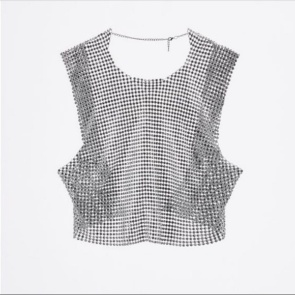 ZARA OPEN BACK RHINESTONE TOP - Picture 15 of 16